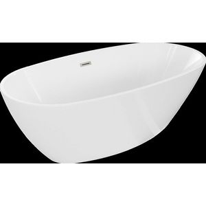 MEXEN/S Eris volně stojící vana 180 x 95, bílá, sifon a přepad nikl kartáčovaný 53441809500-97 obraz