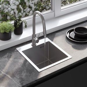 REA Ocelový dřez Leo 40 BRUSH NICKEL s kuchyňskou baterií KPL-96000 obraz