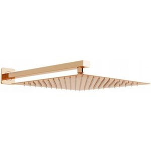 MEXEN/S Slim čtvercová sprchová hlavice déšť 25 x 25 cm + sprchové rameno, růžové zlato 79125112-60 obraz