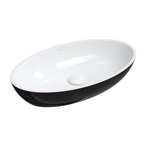 OMNIRES SIENA M+ umyvadlo na desku, 60 x 35 cm bílá / černá lesk /BCP/ SIENALUNBCP obraz