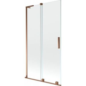 MEXEN/S Velar L dvoukřídlá posuvná vanová zástěna 100 x 150, transparent, růžové zlato 896-100-003-01-60 obraz