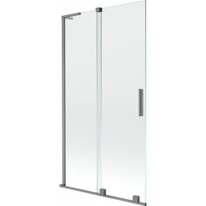 MEXEN/S Velar L dvoukřídlá posuvná vanová zástěna 100 x 150, transparent, grafit metal 896-100-003-01-95 obraz