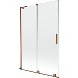 MEXEN/S Velar L dvoukřídlá posuvná vanová zástěna 120 x 150, transparent, růžové zlato 896-120-003-01-60 obraz