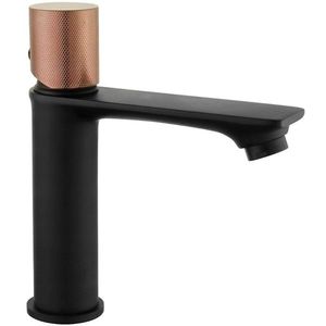 MEXEN/S Royo One umyvadlová baterie, černá / růžové zlato 72201-76 obraz