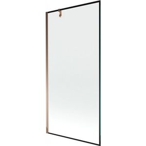 MEXEN/S Next vanová zástěna FIX 90 x 150, černá dekor, růžové zlato 895-090-000-00-70-60 obraz