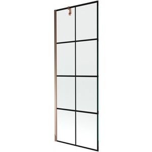 MEXEN/S Next vanová zástěna FIX 70x150, černý dekor, růžové zlato 895-070-000-00-77-60 obraz