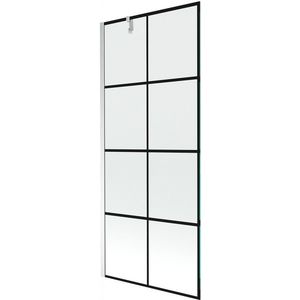 MEXEN/S Next vanová zástěna FIX 80x150, černý dekor, chrom 895-080-000-00-77-01 obraz
