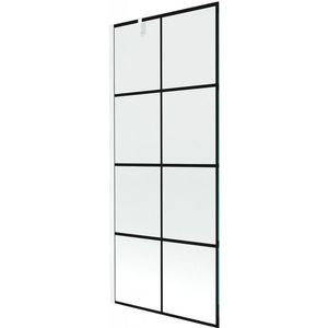 MEXEN/S Next vanová zástěna FIX 80x150, černý dekor, bílá 895-080-000-00-77-20 obraz