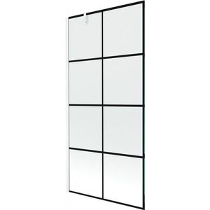 MEXEN/S Next vanová zástěna FIX 90x150, černý dekor, bílá 895-090-000-00-77-20 obraz