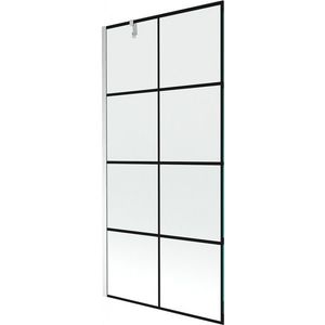 MEXEN/S Next vanová zástěna FIX 100x150, černý dekor, chrom 895-100-000-00-77-01 obraz