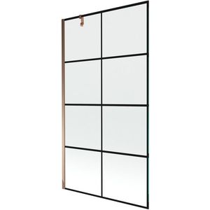 MEXEN/S Next vanová zástěna FIX 100x150, černý dekor, růžové zlato 895-100-000-00-77-60 obraz