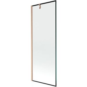 MEXEN/S Next vanová zástěna FIX 70 x 150, černá vzor, měď kartáčovaná 895-070-000-00-70-65 obraz
