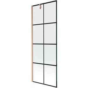 MEXEN/S Next vanová zástěna FIX 70 x 150, černá vzor, měď kartáčovaná 895-070-000-00-70-77 895-070-000-00-77-65 obraz