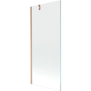 MEXEN/S Next vanová zástěna FIX 80 x 150, transparent, měď kartáčovaná 895-080-000-00-00-65 obraz