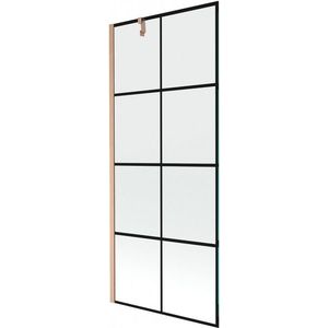 MEXEN/S Next vanová zástěna FIX 80 x 150, černá vzor, měď kartáčovaná 895-080-000-00-70-77 895-080-000-00-77-65 obraz