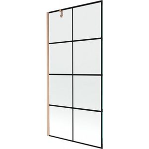 MEXEN/S Next vanová zástěna FIX 90 x 150, černá vzor, měď kartáčovaná 895-090-000-00-70-77 895-090-000-00-77-65 obraz