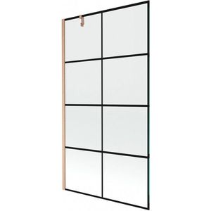 MEXEN/S Next vanová zástěna FIX 100 x 150, černá vzor, měď kartáčovaná 895-100-000-00-70-77 895-100-000-00-77-65 obraz