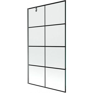 MEXEN/S Next vanová zástěna FIX 100 x 150, černá vzor, grafit metal 895-100-000-00-77-95 obraz