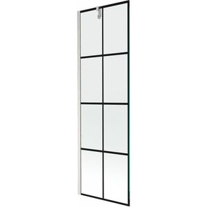 MEXEN/S Next vanová zástěna FIX 60 x 150, černá vzor, nikl kartáčovaná 895-060-000-00-77-97 obraz