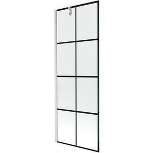 MEXEN/S Next vanová zástěna FIX 70 x 150, černá vzor, nikl kartáčovaná 895-070-000-00-77-97 obraz