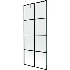 MEXEN/S Next vanová zástěna FIX 80 x 150, černá vzor, nikl kartáčovaná 895-080-000-00-77-97 obraz
