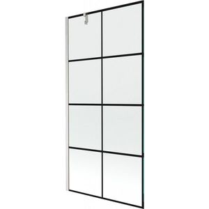 MEXEN/S Next vanová zástěna FIX 90 x 150, černá vzor, nikl kartáčovaná 895-090-000-00-77-97 obraz