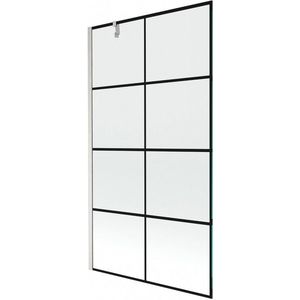 MEXEN/S Next vanová zástěna FIX 100 x 150, černá vzor, nikl kartáčovaná 895-100-000-00-77-97 obraz