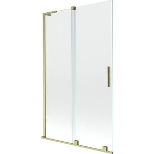 MEXEN/S Velar L dvoukřídlá posuvná vanová zástěna 110 x 150, transparent, zlatá kartáčovaná 896-110-003-01-55 obraz