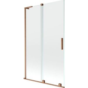 MEXEN/S Velar L dvoukřídlá posuvná vanová zástěna 110 x 150, transparent, měď kartáčovaná 896-110-003-01-65 obraz