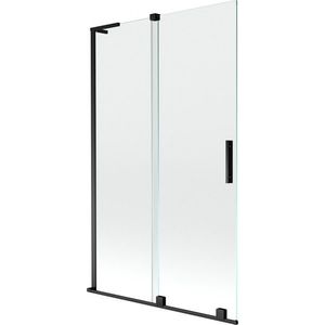 MEXEN/S Velar L dvoukřídlá posuvná vanová zástěna 110 x 150, transparent, černá 896-110-003-01-70 obraz