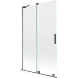 MEXEN/S Velar L dvoukřídlá posuvná vanová zástěna 110 x 150, transparent, grafit metal 896-110-003-01-95 obraz