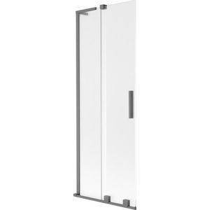 MEXEN/S Velar L dvoukřídlá posuvná vanová zástěna 70 x 150, dekor, grafit metal 896-070-003-31-95 obraz