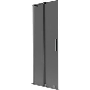 MEXEN/S Velar L dvoukřídlá posuvná vanová zástěna 70 x 150, grafit, grafit metal 896-070-003-41-95 obraz