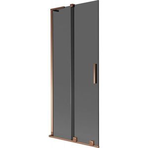 MEXEN/S Velar L dvoukřídlá posuvná vanová zástěna 80 x 150, grafit, růžové zlato 896-080-003-41-60 obraz