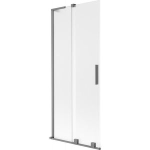 MEXEN/S Velar L dvoukřídlá posuvná vanová zástěna 85 x 150, dekor, grafit metal 896-085-003-31-95 obraz