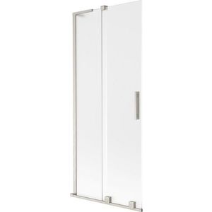 MEXEN/S Velar L dvoukřídlá posuvná vanová zástěna 85 x 150, dekor, nikl kartáčovaný 896-085-003-31-97 obraz