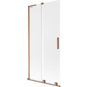 MEXEN/S Velar L dvoukřídlá posuvná vanová zástěna 90 x 150, dekor, měď kartáčovaná 896-090-003-31-65 obraz