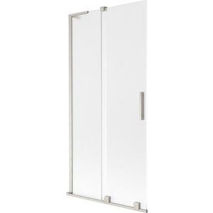 MEXEN/S Velar L dvoukřídlá posuvná vanová zástěna 90 x 150, dekor, nikl kartáčovaný 896-090-003-31-97 obraz