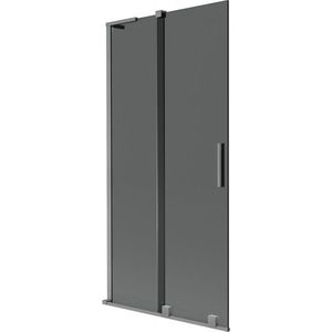 MEXEN/S Velar L dvoukřídlá posuvná vanová zástěna 90 x 150, grafit, grafit metal 896-090-003-41-95 obraz
