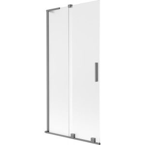 MEXEN/S Velar L dvoukřídlá posuvná vanová zástěna 95 x 150, dekor, grafit metal 896-095-003-31-95 obraz