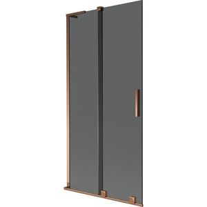 MEXEN/S Velar L dvoukřídlá posuvná vanová zástěna 95 x 150, grafit, růžové zlato 896-095-003-41-60 obraz