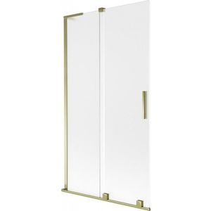 MEXEN/S Velar L dvoukřídlá posuvná vanová zástěna 100 x 150, dekor, zlatá 896-100-003-31-50 obraz