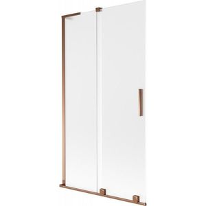 MEXEN/S Velar L dvoukřídlá posuvná vanová zástěna 100 x 150, dekor, růžové zlato 896-100-003-31-60 obraz