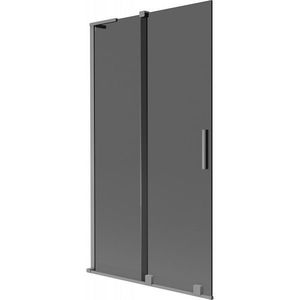 MEXEN/S Velar L dvoukřídlá posuvná vanová zástěna 100 x 150, grafit, grafit metal 896-100-003-41-95 obraz