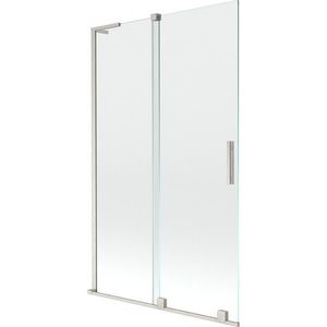 MEXEN/S Velar L dvoukřídlá posuvná vanová zástěna 110 x 150, transparent, nikl kartáčovaný 896-110-003-01-97 obraz