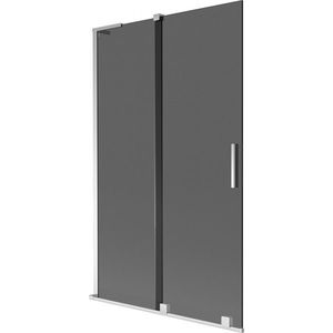 MEXEN/S Velar L dvoukřídlá posuvná vanová zástěna 110 x 150, grafit, chrom 896-110-003-41-01 obraz