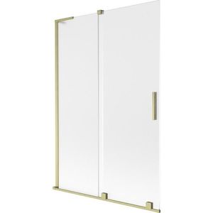 MEXEN/S Velar L dvoukřídlá posuvná vanová zástěna 120 x 150, dekor, zlatá kartáčovaná 896-120-003-31-55 obraz