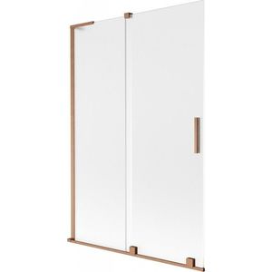 MEXEN/S Velar L dvoukřídlá posuvná vanová zástěna 120 x 150, dekor, měď kartáčovaná 896-120-003-31-65 obraz