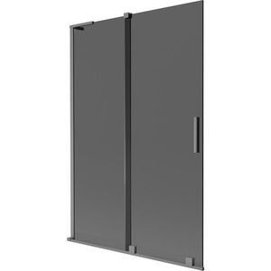 MEXEN/S Velar L dvoukřídlá posuvná vanová zástěna 120 x 150, grafit, grafit metal 896-120-003-41-95 obraz
