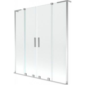 MEXEN/S Velar L Duo dvoukřídlá posuvná vanová zástěna 140 x 150, transparent, chrom 896-140-003-02-01 obraz